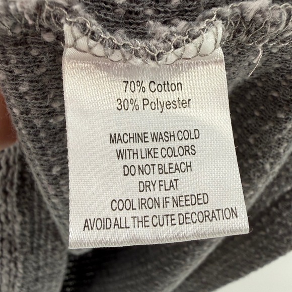 JADELYNN BROOKE Gray Knit Quarter Zip Pullover Sweatshirt with pink trim XL - Picture 5 of 9